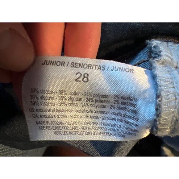 William Rast Junior Sculpted High Rise Skinny Jeans Size 28 Dark Wash Frayed Hem - Picture 4 of 9